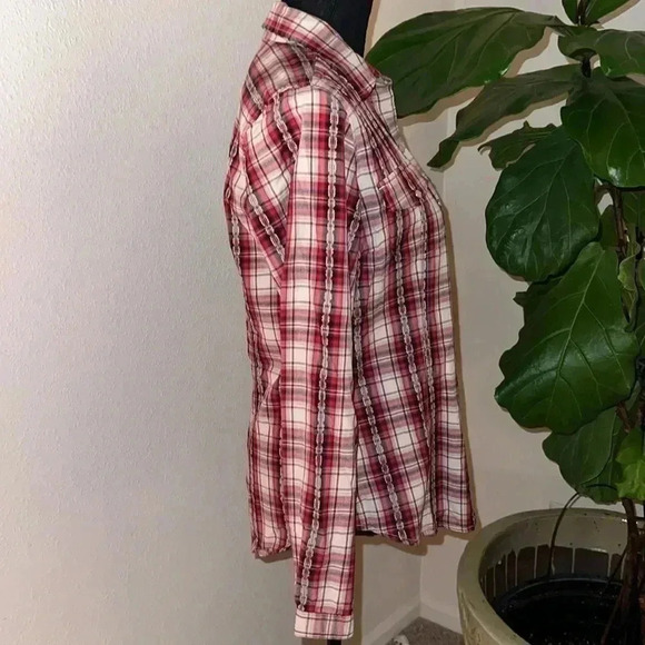 Woolrich Women’s Western RED Plaid Long Sleeve PEARL Snap Buttons Medium - Picture 6 of 16